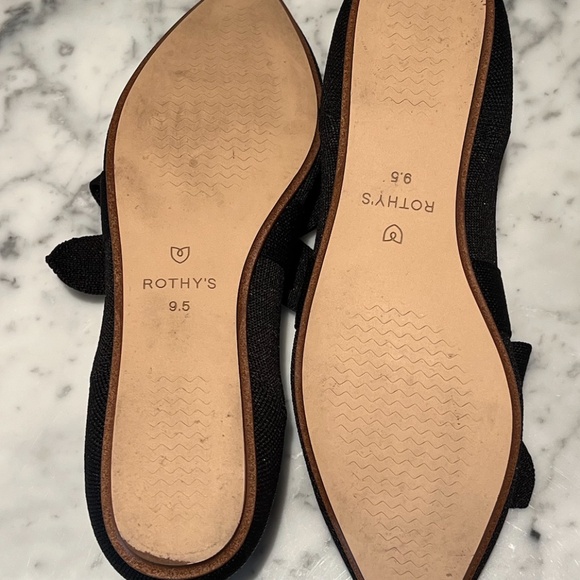 ROTHY'S RETIRED Black Pointed Toe Mary Jane Flats Size 9.5 - Picture 5 of 10